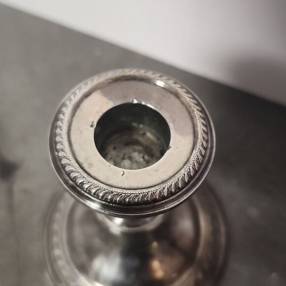 Crest Silver Co Sterling Silver Weighted Candlesticks Candle Holders 925 - Picture 5 of 8